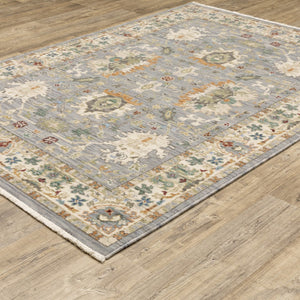 HomeRoots 2' Elegant Oriental Power Loom Runner Rug - Stain Resistant, Multi-Color, Fringed, Durable Design 5' X 8' 509292