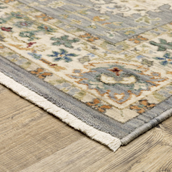 HomeRoots 2' Elegant Oriental Power Loom Runner Rug - Stain Resistant, Multi-Color, Fringed, Durable Design 8' X 11' 509294