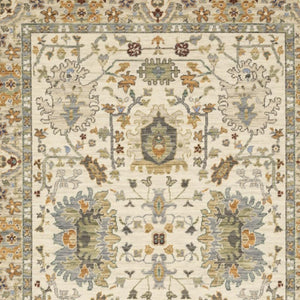 HomeRoots 2' Elegant Oriental Power Loom Runner Rug - Stain Resistant, Multi-Color, Fringed, Durable Design Ivory/ Multi 2' x 6' 509297