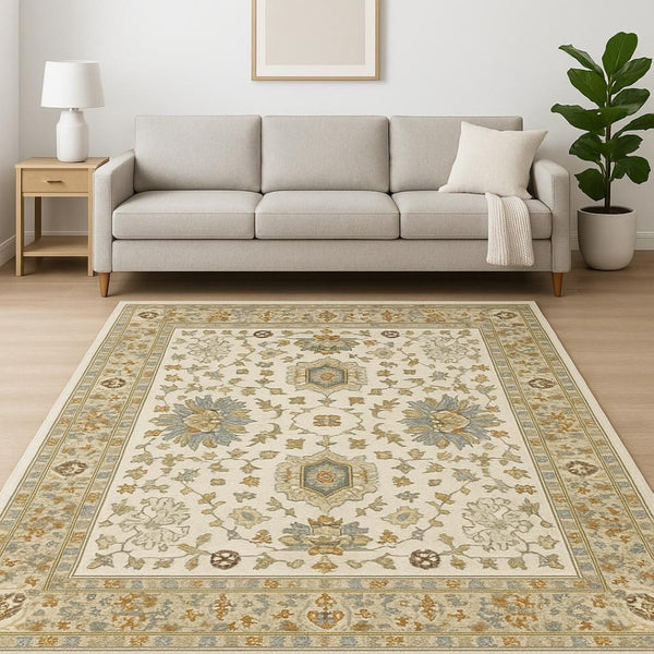 HomeRoots 2' Elegant Oriental Power Loom Runner Rug - Stain Resistant, Multi-Color, Fringed, Durable Design 5' X 8' 509299
