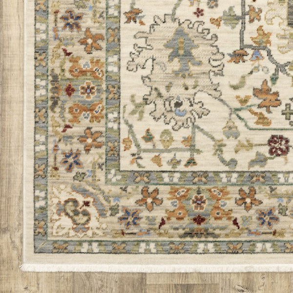 HomeRoots 2' Elegant Oriental Power Loom Runner Rug - Stain Resistant, Multi-Color, Fringed, Durable Design 5' X 8' 509299