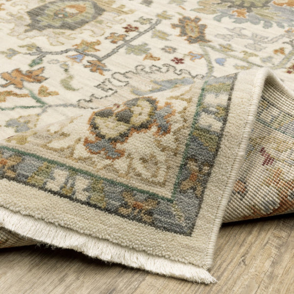 HomeRoots 2' Elegant Oriental Power Loom Runner Rug - Stain Resistant, Multi-Color, Fringed, Durable Design 5' X 8' 509299