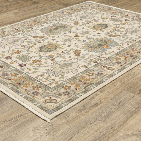 HomeRoots 2' Elegant Oriental Power Loom Runner Rug - Stain Resistant, Multi-Color, Fringed, Durable Design 8' X 11' 509301