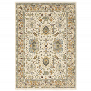 HomeRoots 2' Elegant Oriental Power Loom Runner Rug - Stain Resistant, Multi-Color, Fringed, Durable Design 10' X 13' 509302