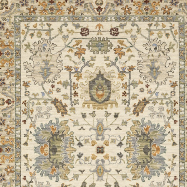 HomeRoots 2' Elegant Oriental Power Loom Runner Rug - Stain Resistant, Multi-Color, Fringed, Durable Design 10' X 13' 509302