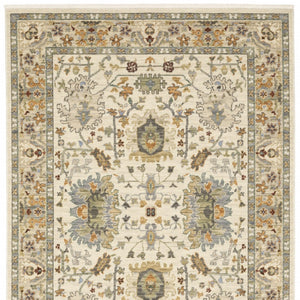 HomeRoots 2' Elegant Oriental Power Loom Runner Rug - Stain Resistant, Multi-Color, Fringed, Durable Design 10' X 13' 509302
