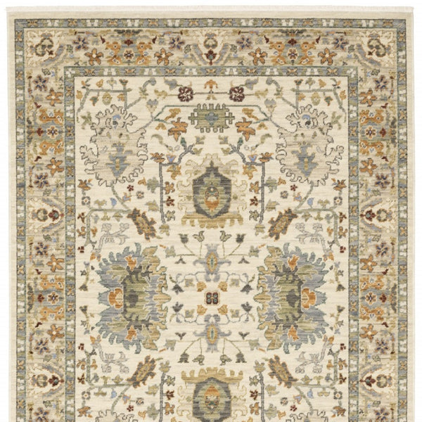 HomeRoots 2' Elegant Oriental Power Loom Runner Rug - Stain Resistant, Multi-Color, Fringed, Durable Design 10' X 13' 509302