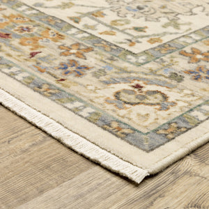 HomeRoots 2' Elegant Oriental Power Loom Runner Rug - Stain Resistant, Multi-Color, Fringed, Durable Design 10' X 13' 509302
