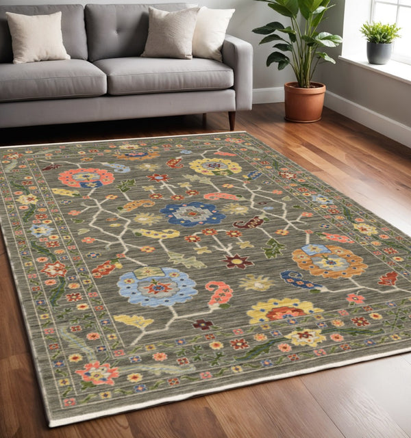 HomeRoots 2' Elegant Stain-Resistant Oriental Runner Rug with Fringe in Vibrant Multi-Color Bohemian Design 5' X 8' 509306