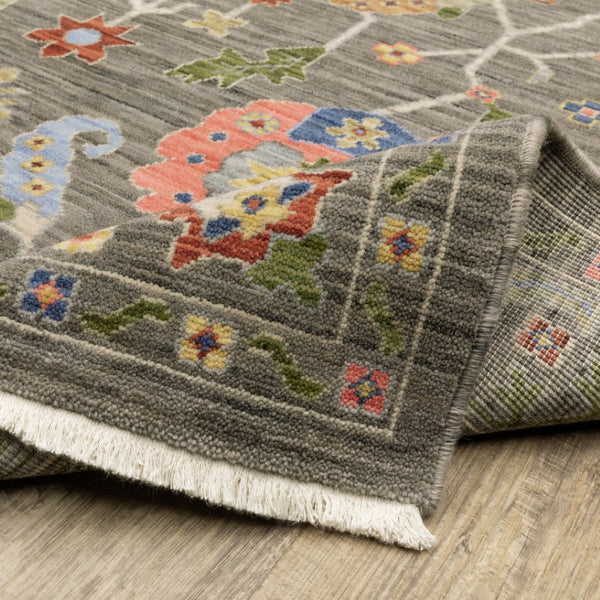HomeRoots 2' Elegant Stain-Resistant Oriental Runner Rug with Fringe in Vibrant Multi-Color Bohemian Design 7' X 10' 509307