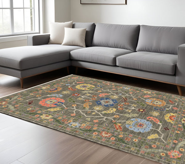 HomeRoots 2' Elegant Stain-Resistant Oriental Runner Rug with Fringe in Vibrant Multi-Color Bohemian Design 8' X 11' 509308
