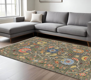 HomeRoots 2' Elegant Stain-Resistant Oriental Runner Rug with Fringe in Vibrant Multi-Color Bohemian Design 10' X 13' 509309
