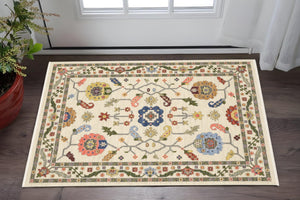 HomeRoots 2' Elegant Stain-Resistant Oriental Runner Rug with Fringe in Vibrant Multi-Color Bohemian Design 3' x 5' 509312
