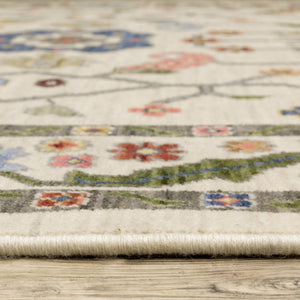 HomeRoots 2' Elegant Stain-Resistant Oriental Runner Rug with Fringe in Vibrant Multi-Color Bohemian Design 5' X 8' 509313