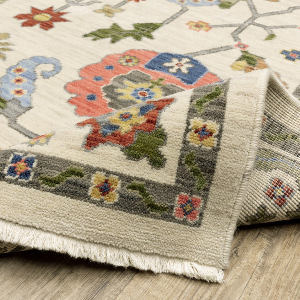 HomeRoots 2' Elegant Stain-Resistant Oriental Runner Rug with Fringe in Vibrant Multi-Color Bohemian Design 5' X 8' 509313