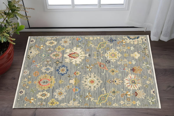 HomeRoots 2' Elegant Oriental Runner Rug with Vibrant Colors, Stain Resistance, and Classic Fringe Tassels 3' x 5' 509319