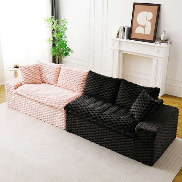 English Elm Luxury Color-Block Turtle Velvet Sofa - Modular Design For Stylish Living Room Comfort & Flexibility P1 W3371S00048-GIGA