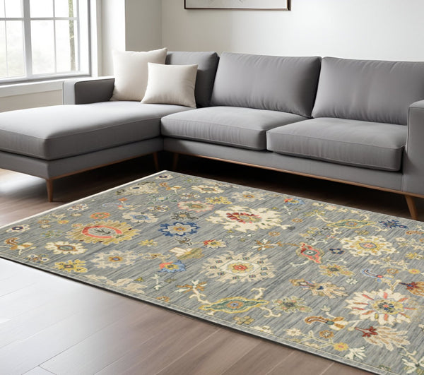 HomeRoots 2' Elegant Oriental Runner Rug with Vibrant Colors, Stain Resistance, and Classic Fringe Tassels 7' X 10' 509321