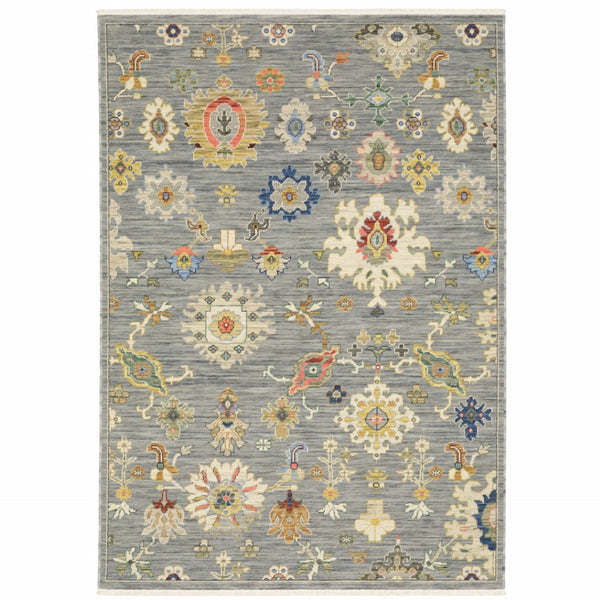 HomeRoots 2' Elegant Oriental Runner Rug with Vibrant Colors, Stain Resistance, and Classic Fringe Tassels 10' X 13' 509323