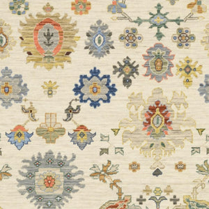 HomeRoots 2' Elegant Oriental Runner Rug with Vibrant Colors, Stain Resistance, and Classic Fringe Tassels Ivory/ Multi 2' x 6' 509325