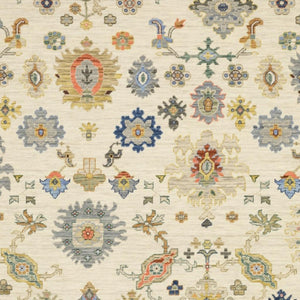 HomeRoots 2' Elegant Oriental Runner Rug with Vibrant Colors, Stain Resistance, and Classic Fringe Tassels Ivory/ Multi 2' x 6' 509325