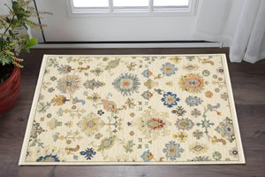 HomeRoots 2' Elegant Oriental Runner Rug with Vibrant Colors, Stain Resistance, and Classic Fringe Tassels 3' x 5' 509326