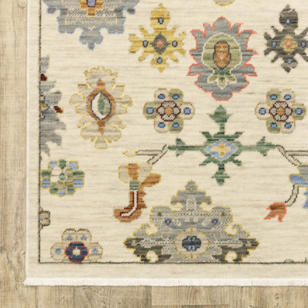 HomeRoots 2' Elegant Oriental Runner Rug with Vibrant Colors, Stain Resistance, and Classic Fringe Tassels 3' x 5' 509326