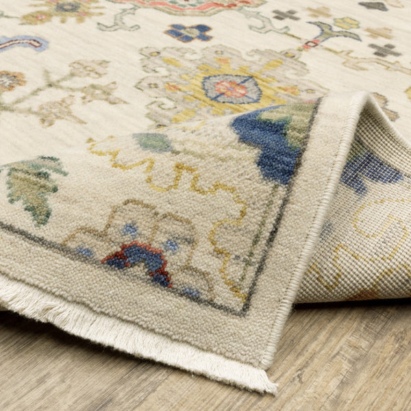 HomeRoots 2' Elegant Oriental Runner Rug with Vibrant Colors, Stain Resistance, and Classic Fringe Tassels 3' x 5' 509326