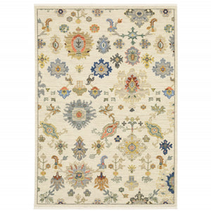 HomeRoots 2' Elegant Oriental Runner Rug with Vibrant Colors, Stain Resistance, and Classic Fringe Tassels 7' X 10' 509328
