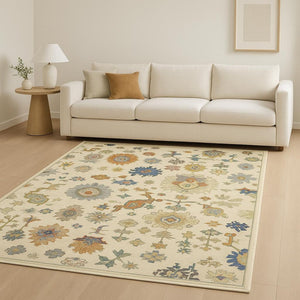 HomeRoots 2' Elegant Oriental Runner Rug with Vibrant Colors, Stain Resistance, and Classic Fringe Tassels 8' X 11' 509329