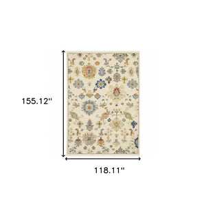 HomeRoots 2' Elegant Oriental Runner Rug with Vibrant Colors, Stain Resistance, and Classic Fringe Tassels 10' X 13' 509330