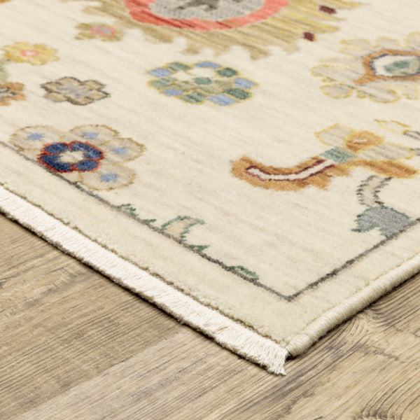 HomeRoots 2' Elegant Oriental Runner Rug with Vibrant Colors, Stain Resistance, and Classic Fringe Tassels 10' X 13' 509330
