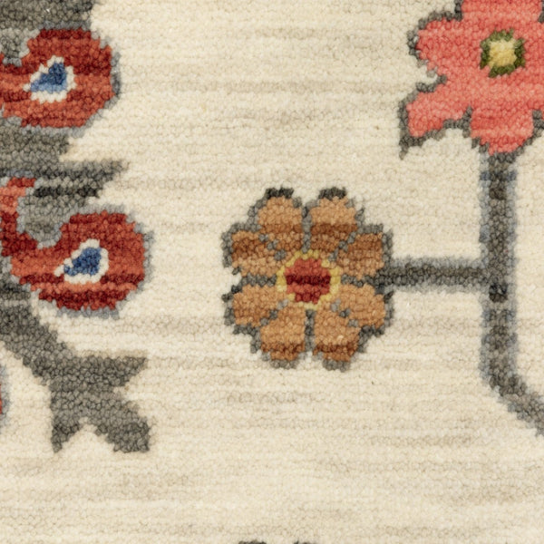 HomeRoots 2' Vibrant Oriental Power Loom Runner Rug with Classic Fringed Tassels - Stain Resistant for High Traffic Areas Ivory/ Multi 7'10" x 10'10" 509343