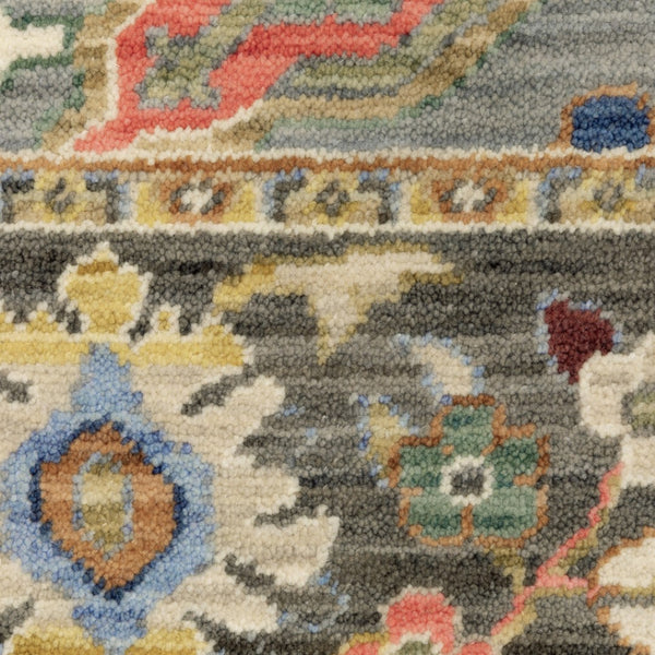 HomeRoots 6' Elegant Oriental Runner Rug in Blue, Ivory, and Red with Fringed Tassels for Hallways 10' X 13' 509351