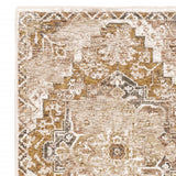 Homeroots 2' X 8' Gold And Ivory Oriental Power Loom Stain Resistant Runner Rug With Fringe  Polyester 509373