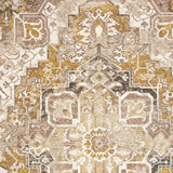 Homeroots 8' X 11' Gold And Ivory Oriental Power Loom Stain Resistant Area Rug With Fringe  Polyester 509378