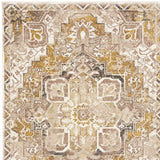 Homeroots 8' X 11' Gold And Ivory Oriental Power Loom Stain Resistant Area Rug With Fringe  Polyester 509378