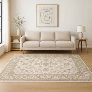 HomeRoots 2' Elegant Oriental Power Loom Runner Rug - Stain Resistant, Durable, Timeless Design for Any Space 5' X 8' 509397