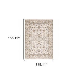 HomeRoots 2' Elegant Oriental Power Loom Runner Rug - Stain Resistant, Durable, Timeless Design for Any Space 10' X 13' 509400