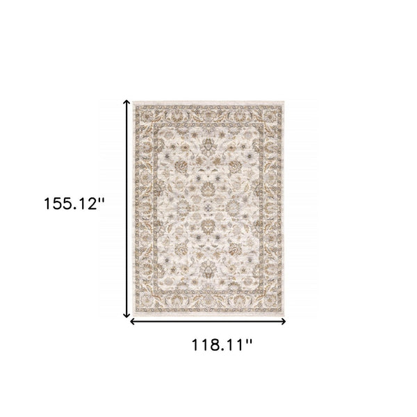 HomeRoots 2' Elegant Oriental Power Loom Runner Rug - Stain Resistant, Durable, Timeless Design for Any Space 10' X 13' 509400