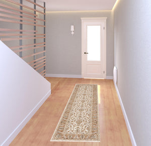 Homeroots 2' X 8' Rust And Ivory Oriental Power Loom Stain Resistant Runner Rug With Fringe Rust,Ivory Polyester 509407