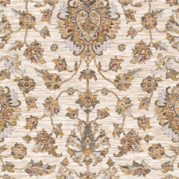 Homeroots 3' X 5' Rust And Ivory Oriental Power Loom Stain Resistant Area Rug With Fringe Rust,Ivory Polyester 509409