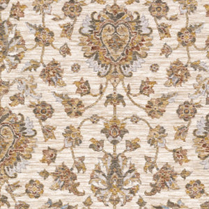 Homeroots 5' X 8' Rust And Ivory Oriental Power Loom Stain Resistant Area Rug With Fringe Rust,Ivory Polyester 509410