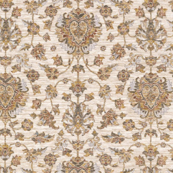HomeRoots 2' X 8' Elegant Rust and Ivory Oriental Runner Rug – Stain Resistant, Durable, and Timeless Design 10' X 13' 509413