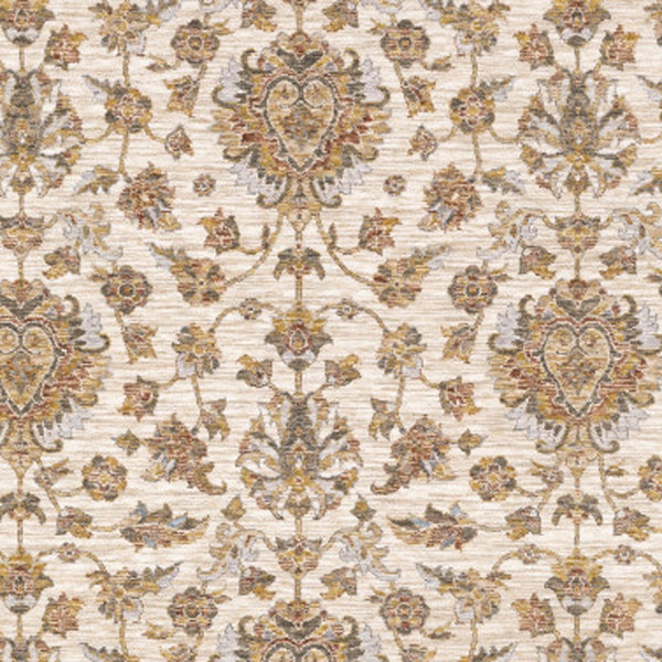 Homeroots 10' X 13' Rust And Ivory Oriental Power Loom Stain Resistant Area Rug With Fringe Rust,Ivory Polyester 509413