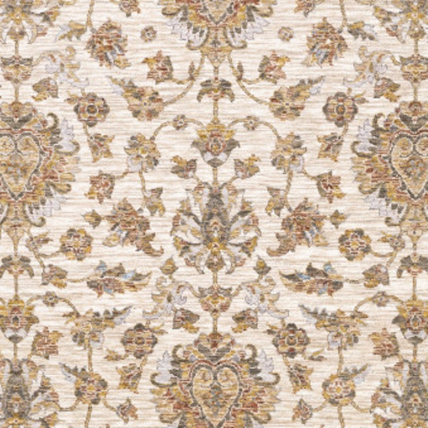 HomeRoots 2' X 8' Elegant Rust and Ivory Oriental Runner Rug – Stain Resistant, Durable, and Timeless Design 3' x 5' 509416