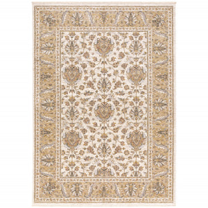 HomeRoots 2' X 8' Elegant Rust and Ivory Oriental Runner Rug – Stain Resistant, Durable, and Timeless Design 3' x 5' 509416