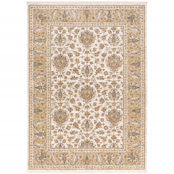HomeRoots 2' X 8' Elegant Rust and Ivory Oriental Runner Rug – Stain Resistant, Durable, and Timeless Design 3' x 5' 509416