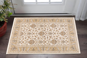 HomeRoots 2' X 8' Elegant Rust and Ivory Oriental Runner Rug – Stain Resistant, Durable, and Timeless Design 3' x 5' 509416