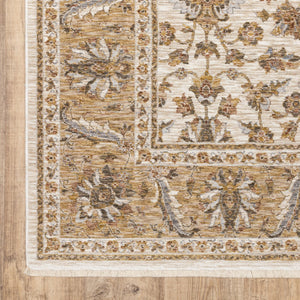 HomeRoots 2' X 8' Elegant Rust and Ivory Oriental Runner Rug – Stain Resistant, Durable, and Timeless Design 3' x 5' 509416